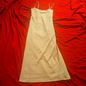 Zara Orange and White Sleeveless Slip Dress